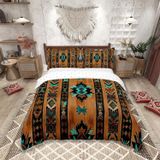 Housse de couette - Design tribal géométrique - 200 x 135 cm avec taie d'oreiller