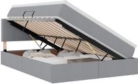 vidaXL Opbergbed met matras Lichtgrijs 140 x 200 cm fluweel