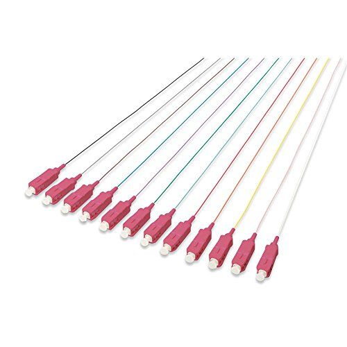 DIGITUS FO Pigtails - 12 stuks - SC - Simplex - OM4 - Kleurcode DIN IEC 304 - Glasvezel - Netwerktechniek - Lengte 2m