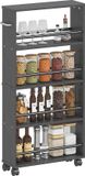 HOMCOM Utility Cart - Spaanplaat - 45x15x91cm - Zwart