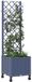 vidaXL Tuinplantbak met schutting en wielen blauw grijs