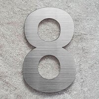 Logixbox 3D Huisnummer 8 - RVS/Acryl - 10cm - RVS