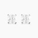 Boucles d'oreilles Puces Doreen Carré Or Blanc Oxyde de Zirconium
