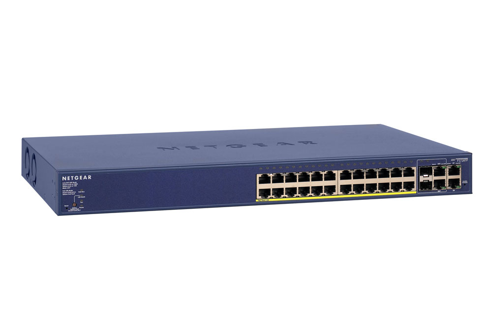 Netgear ProSAFE Smart Switch - FS728TP - 24 Fast Ethernet + 4 Power over Ethernet (PoE) Poorten