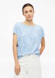 s.Oliver T-shirt Femme Bleu clair Viscose Élasthanne Fleuri Casual