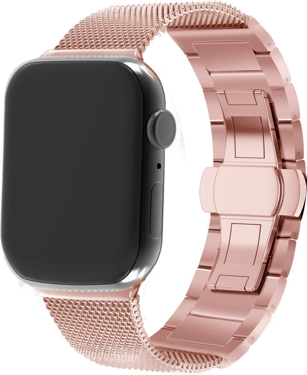 Strap-it Apple Watch stalen Milanese band - rosé goud - 38/40/41mm