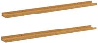 vidaXL Wandplank - 2 stuks - Beige - 100 x 9 x 3 cm - Bewerkt hout