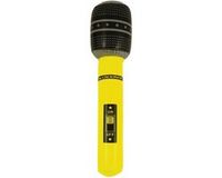 Henbrandt Opblaasbare microfoon - neon geel - 40 cm