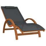 VidaXL Ligbed met kussen, textiel, hout, grijs