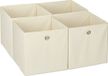 Merkloos Relaxdays Kastmand - Set van 4 - Opvouwbaar - 30x30x30 cm - Beige