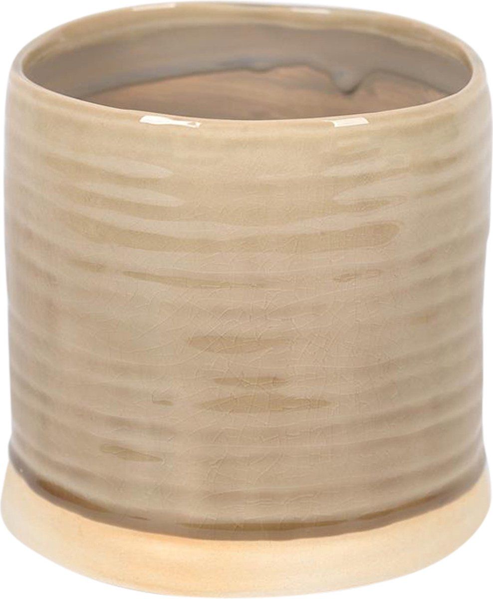 Rasteli Bloempot-Sierpot Beige-Bruin D 18 cm H 17 cm