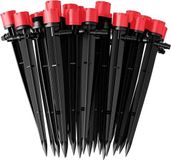 Système d'irrigation goutte à goutte, 60 pièces - 8 trous, goutteurs réglables - micro-flux, irrigation à 360 degrés pour tuyau de 4 mm/7 mm (rouge)