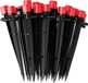 Système d'irrigation goutte à goutte, 60 pièces - 8 trous, goutteurs réglables - micro-flux, irrigation à 360 degrés pour tuyau de 4 mm/7 mm (rouge)