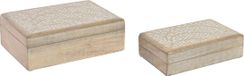 Merkloos DKD Home Decor Set decoratieve dozen Mangohout Indiaas (21.5 x 13.5 x 6 cm) (25 x 17 x 9 cm) (2 pcs)