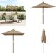 vidaXL Parasol met houten paal 198x198x231 cm taupe