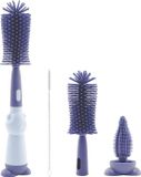 Markenlos Bol Babyflessenborstelset - 3-in-1 BPA-vrij, zachte borstel voor babyflessen, gemakkelijk te reinigen, veilig en duurzaam
