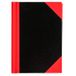 Idena 10098 - Kladde DIN A7, 96 vellen, 70 g/m², geruit, vaste omslag, rood/zwart, 1 stuk