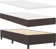 vidaXL Boxspringbed met hoofdeinde, donkerbruin, 100 x 200 cm, stof