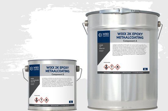 Wixx 2K Epoxy Metaalcoating - 5L - Wit - Glans - Voor binnen & buiten