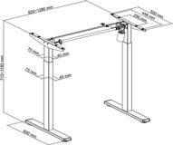 Elektrisch 2direct GmbH Elektrisch Verstelbaar Bureauframe Zwart 710-1190 mm