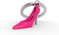 Metalen Metalmorphose sleutelhanger hoge hak - Fuchsia