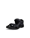 Ecco Receptor Sandalen Zwart Leer - Maat 49
