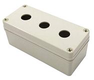 RS PRO Besturingsstation lege behuizing, 3 x Ø 22 mm, 70 x 180 x 80 mm, grijs, kunststof, IP 66