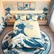 Solidchoice - Housse de couette élégante avec motif de vague marine pour lit King Size