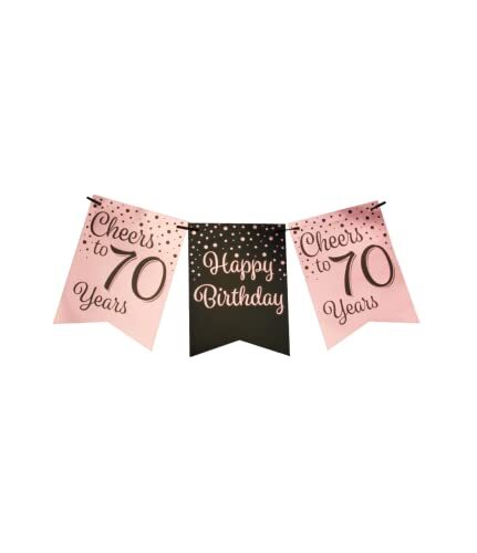 Paper Dreams Party Flag Banner Rose/Black - 70