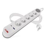 EMOS - Stekkerdoos 5-voudig met USB Fast Charge opladen en 3 m kabel, Franse standaard
