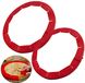 DUBENS lot de 2 protecteurs de fond de tarte, protecteur en silicone réglable sans BPA et de qualité alimentaire, s'adapte à toutes les tailles de 8 à 11,5 pouces, y compris les plats à bords, rouge
