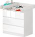 OEM Babyverzorgingsunit met verwarmingsfunctie - Kast met 3 opbergvakken - Wit - 80x48x78 cm