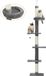 PAWZ Road Arbre à chat 5-laags sol à plafond réglable en hauteur centre d'activité d'escalade pour chatons avec poteau griffoir - lit douillet - balle suspendue - pour chats d'intérieur - gris