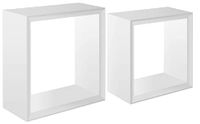Homemania Ginevra Wandrek voor woonkamer, slaapkamer, kantoor, MDF, wit, 35 x 35 x 15,5/30 x 30 x 15,5 cm