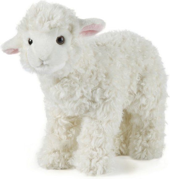 Living Nature Pluche wit schaap/lammetje knuffel 29 cm