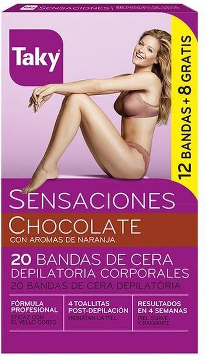 Wella Chocolate Bandas De Cera Corporales Depilatorias 12 + 8 Uds