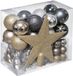 Fééric Lights and Christmas® Atmosphera - Kerstballen - Met Piek - 43 stuks - Kunststof - champagne-blauw-grijs