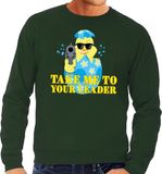 Bellatio Decorations Shoppartners Bv Fout Paas sweater groen take me to your leader voor heren - Pasen trui XXL