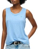 Superdry Scoop Neck Mouwloos T-shirt Blauw S Vrouw
