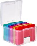 Matana – Foto Opbergdoos & Knutsel Organizer, 12,7x17,7cm – 6 Compartimenten met Labels – Meerkleurig