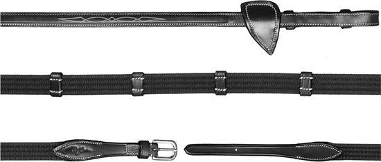 Dy on 5/8 (16mm) Web Reins With 9 Loops Hunter Collection - Black - Maat Full