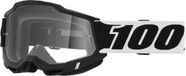 100% Accuri 2 Clear Lunettes de motocross - Noir/Blanc - Unisexe - Taille unique