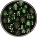 Bellatio Decorations kerstballen - 37 stuks - donkergroen - 6 cm diameter - kunststof