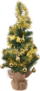 Everlands Mini kerstboom tafelboom mini D-H-Z zak boom h60 cm-20L groen/goud