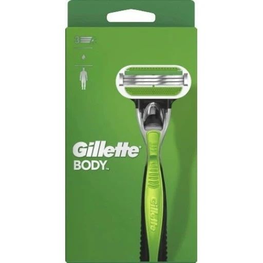 Gillette BODY Veiligheidsscheermes - Zwart, Groen - 3 bladen - 1 stuk