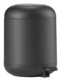 Zone Denmark Sensu Pédalier - Poubelle Salle de bain - Petite poubelle - Plastique - 4 litres - Noir