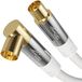 KabelDirekt 4K Antennekabel 10,0m wit 90° Gebogen bus/rechte stekker DVB-C/DVB-T/DVB-S