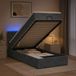 Prolenta Maison Exclusive Lit Ottoman exclusif avec matelas et éclairage LED, couleur gris foncé, dimensions 90 x 190 cm, revêtement en velours