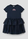 s.Oliver Jurk navy met lange mouwen en ronde hals