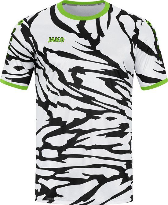 JAKO Shirt Animal Korte Mouw Kind Wit-Zwart-Fluogroen Maat 140